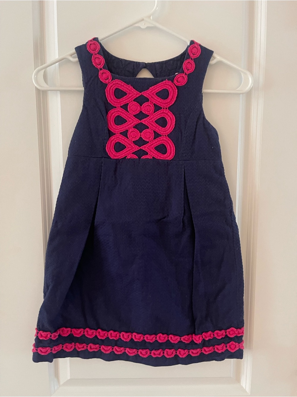 Lilly Pulitzer Navy Dress with Hot Pink Trim